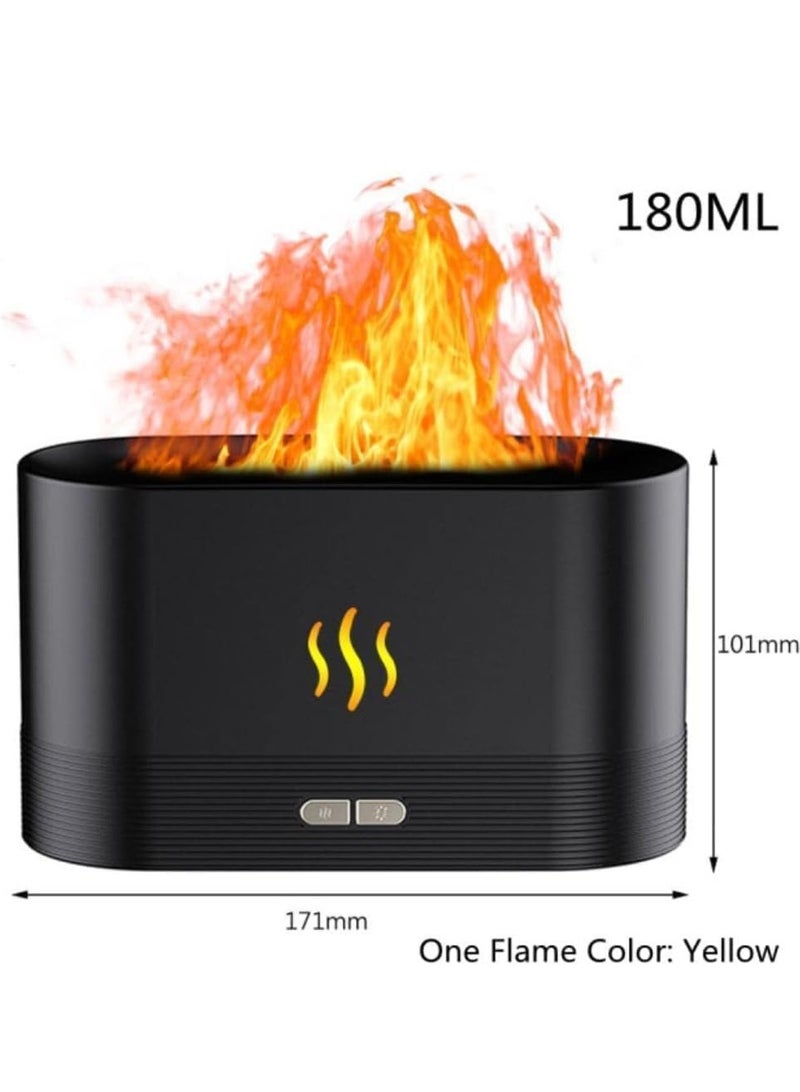 Humidifier for Bedroom - Flame Aroma Diffuser, Aromatherapy Light Mist Atomizer with Auto-Off Protection for Spa, Home, Yoga, Office 180ml Black - Image 4