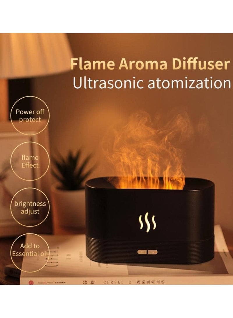 Humidifier for Bedroom - Flame Aroma Diffuser, Aromatherapy Light Mist Atomizer with Auto-Off Protection for Spa, Home, Yoga, Office 180ml Black - Image 3