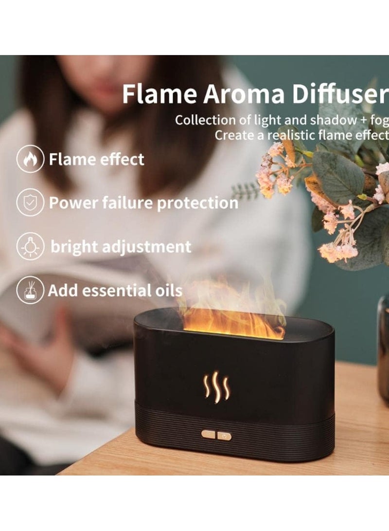 Humidifier for Bedroom - Flame Aroma Diffuser, Aromatherapy Light Mist Atomizer with Auto-Off Protection for Spa, Home, Yoga, Office 180ml Black - Image 5