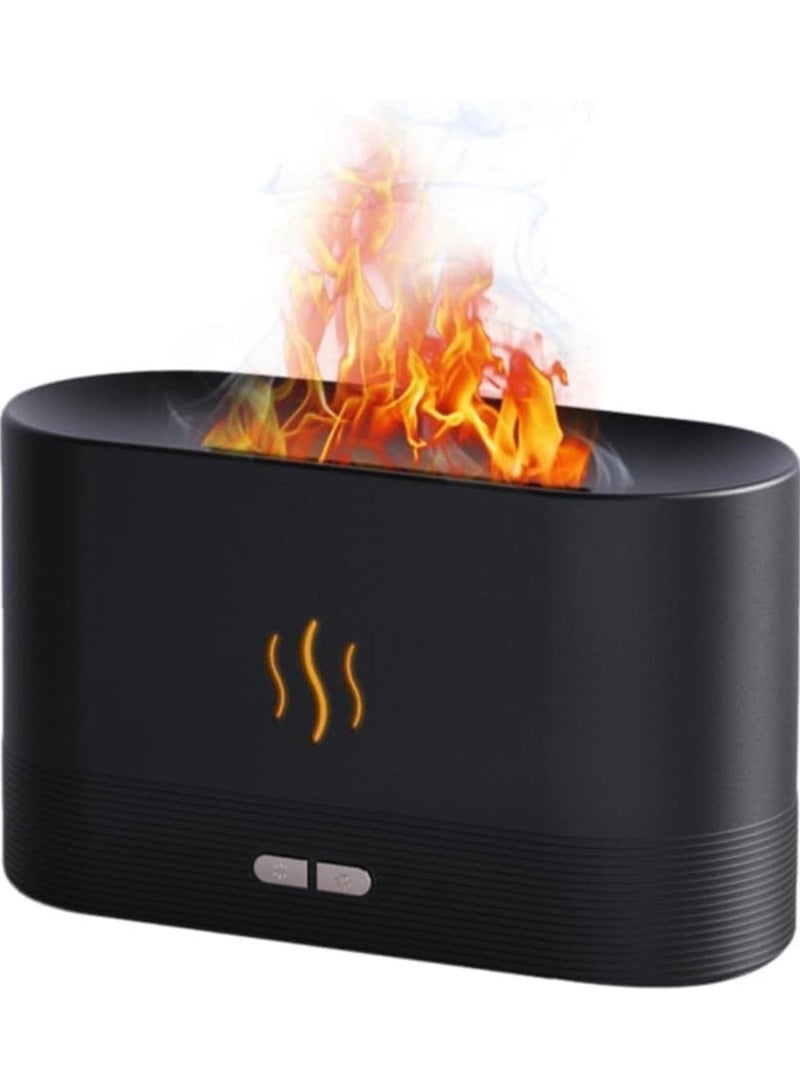 Humidifier for Bedroom - Flame Aroma Diffuser, Aromatherapy Light Mist Atomizer with Auto-Off Protection for Spa, Home, Yoga, Office 180ml Black - Image 1