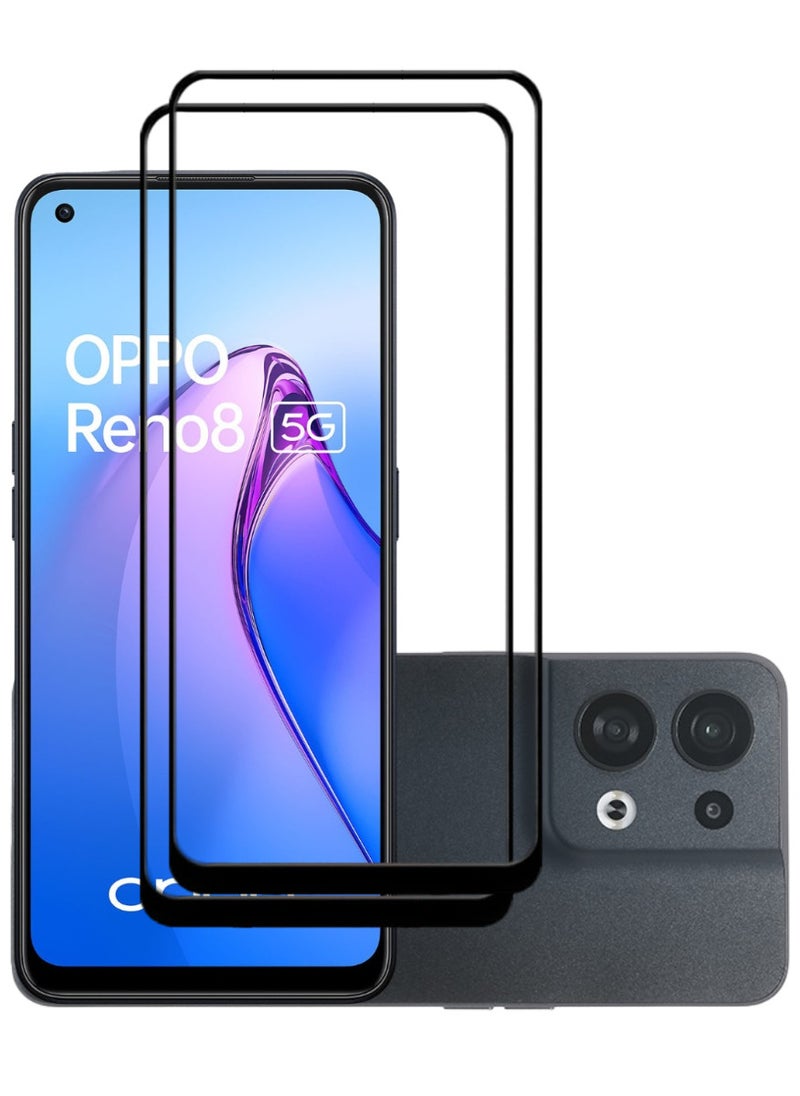 ACLIX 2 Pieces Antistatic ESD Dustproof Premium Quality High Definition Tempered Glass Screen Protector Designed For Oppo Reno8 - Image 1