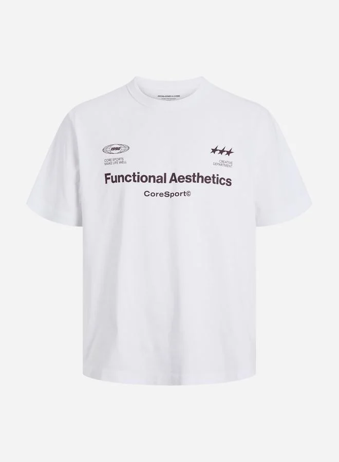 جاك اند جونز تيشيرت بطبعة جرافيك وياقة دائرية