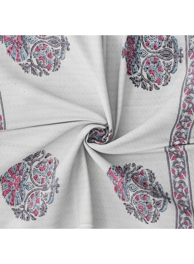 Peepul Tree Block Printed Hand and Bath Towels, Super Absorbent, Soft & Faster Drying, Floral Printed 100% Pure Cotton, 240 GSM (2 Hand 2 Bath Towel Set, Pink) - Image 5