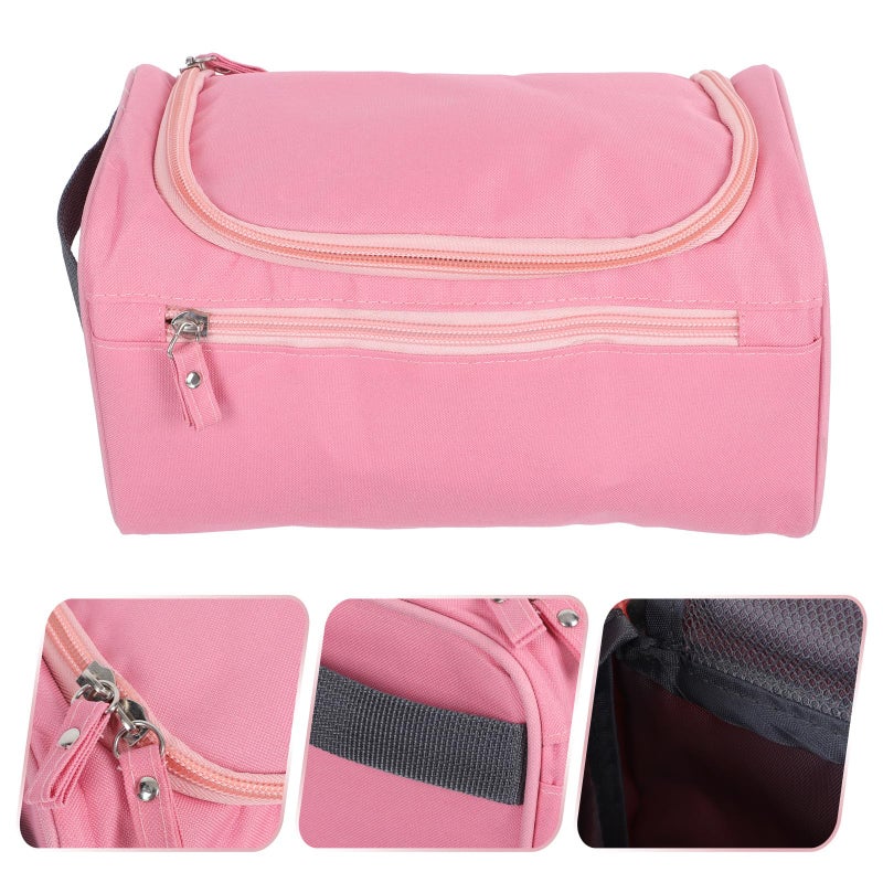 Large Capacity Pink Travel Toiletry Bag For Men Portable Cosmetic Organizer - Image 4