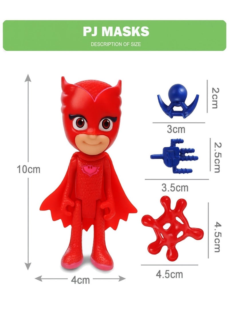PJ Masks 10PCS Action Figure Set for Kids – 4 Characters, 3 Vehicles & 4 Accessories | Superhero Catboy, Owlette, Gekko Figures with Cars | Pretend Play Hero Toy Set for Boys & Girls | Kids Superhero Playset Gift - Image 4