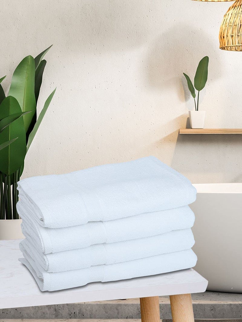 BIANCA Ultra Soft Zero Twist 100 Cotton Towel 4pc Bath Towel Paradiso Super Absorbent Fluffy AeroCore Organic Technology for Men Women Gym Kitchen SolidWhite - Image 1