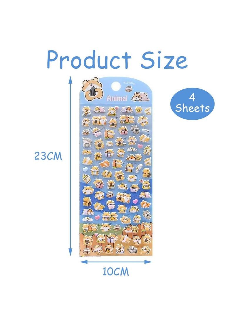 SYOSI Cute Puffy Stickers 4 Sheets, 3D Mini Stickers for Kids and Adults | Adorable Small Kawaii Capybara Sticker | Funny Animals Sticker for Phone Case, Water Bottle, Scrapbook, Crafting, Guka - Image 5