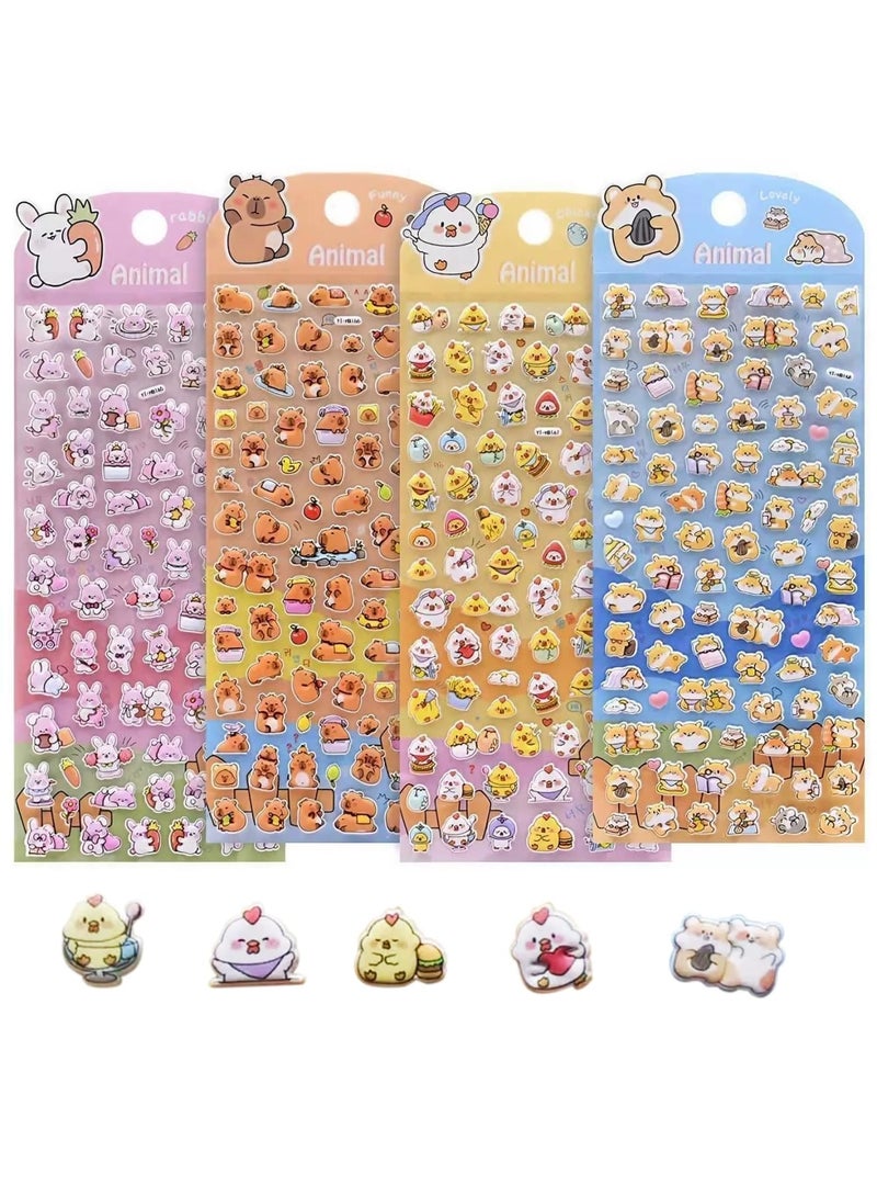 SYOSI Cute Puffy Stickers 4 Sheets, 3D Mini Stickers for Kids and Adults | Adorable Small Kawaii Capybara Sticker | Funny Animals Sticker for Phone Case, Water Bottle, Scrapbook, Crafting, Guka - Image 1