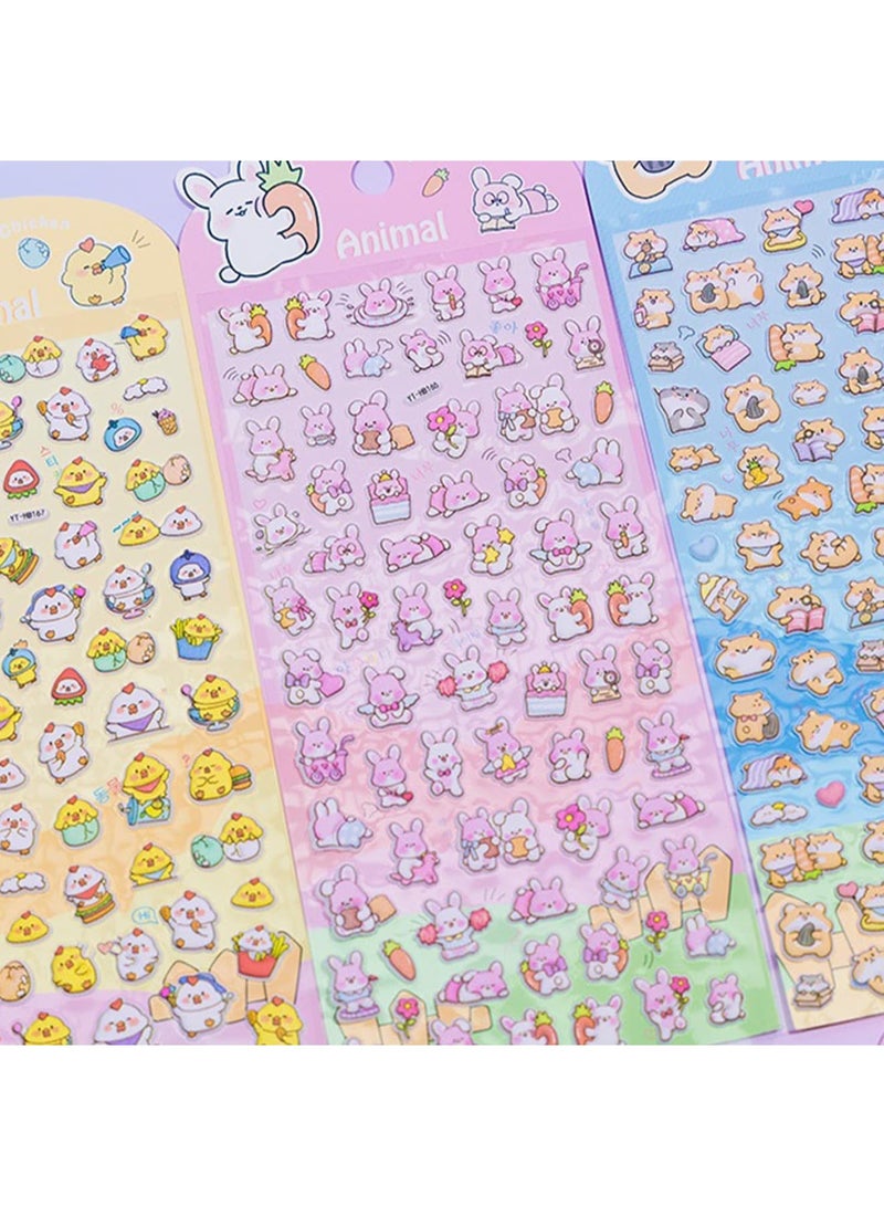 SYOSI Cute Puffy Stickers 4 Sheets, 3D Mini Stickers for Kids and Adults | Adorable Small Kawaii Capybara Sticker | Funny Animals Sticker for Phone Case, Water Bottle, Scrapbook, Crafting, Guka - Image 3