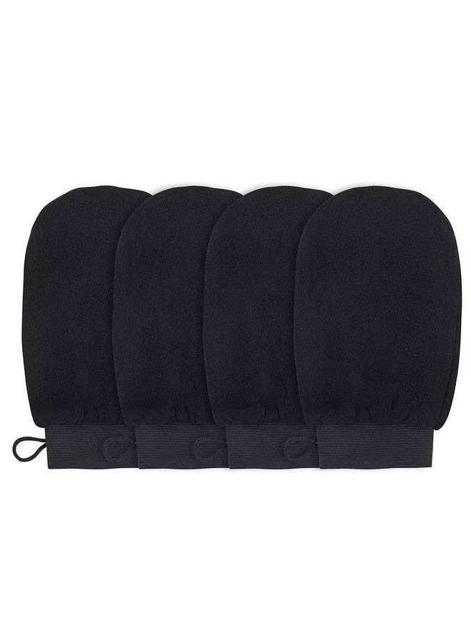 Mluffy Shower Scrub Gloves Body Facial Tan Massage & Dead Skin Removal Mitt for Body Cleaning (Black) (2) - Image 1
