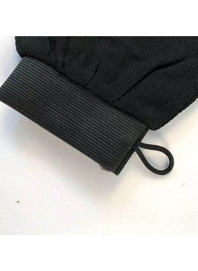 Mluffy Shower Scrub Gloves Body Facial Tan Massage & Dead Skin Removal Mitt for Body Cleaning (Black) (2) - Image 3
