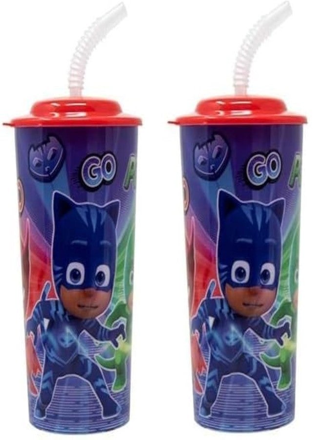 Zak Designs PJ Masks 16 oz PP Sports Tumbler w lid and Straw-Set of 2 - Image 1