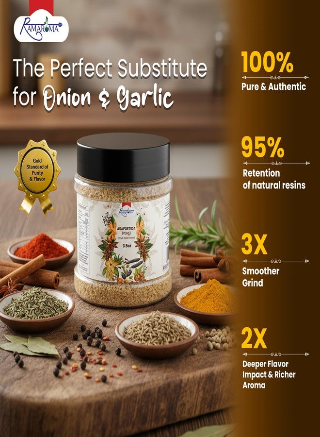 Ramaroma Asafetida (Hing) Ground 3.5oz (100g) ~ All Natural | Salt Free | Vegan | Non-GMO | Asafoetida Indian Spice | Best for Onion Garlic Substitute - Image 2