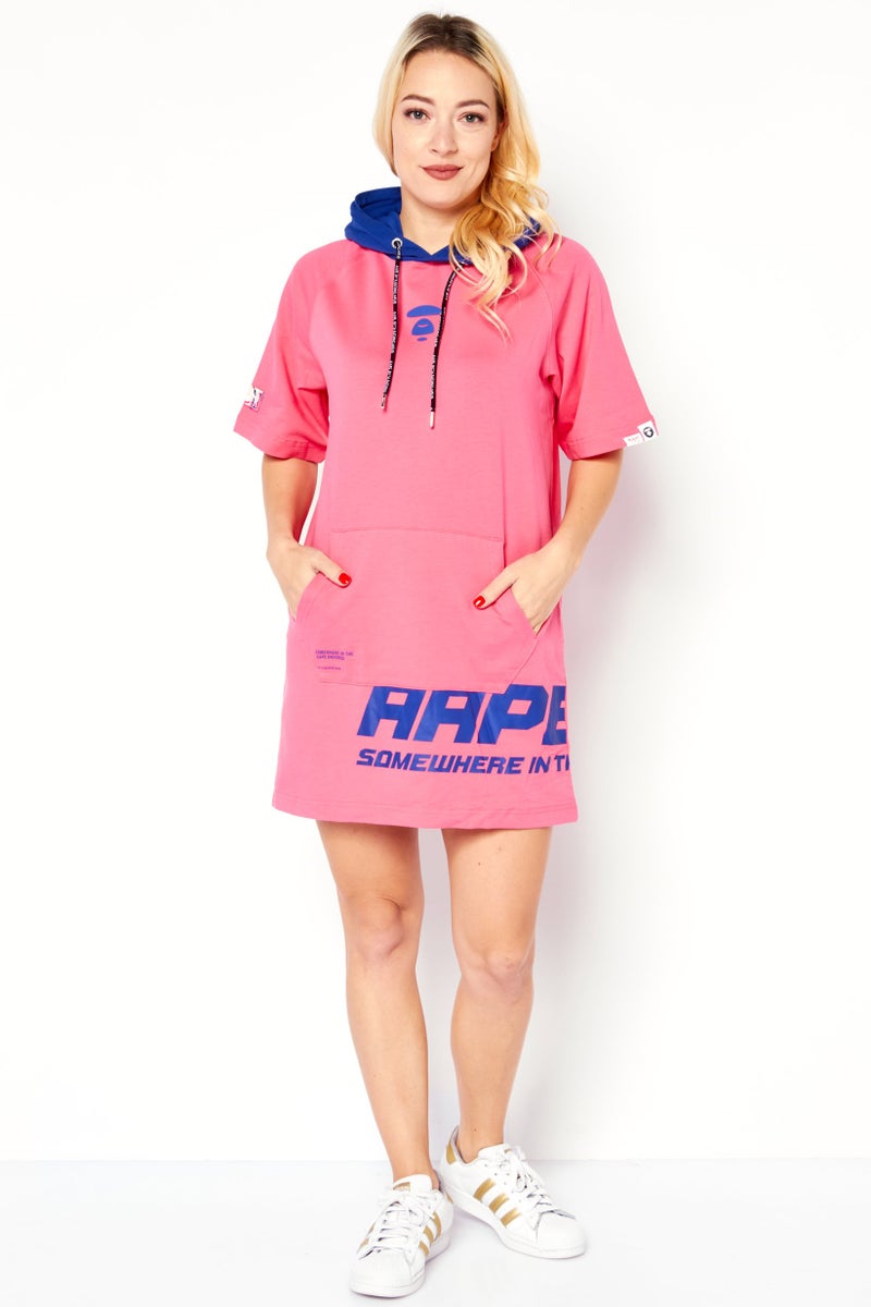 Aape By A Bathing Ape Women Graphic Print Mini Dress, Pink - Image 3