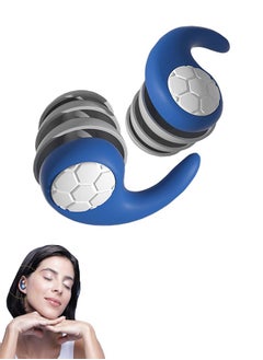 Unik Ear Plugs for Sleeping Noise Reduction, Three Layer Soft Silicone Ear Plugs for Children Adult Snoring, Study, Swimming, Concerts, Motorcycle, Travel & Noise Sensitivity, Blue  - Image 1