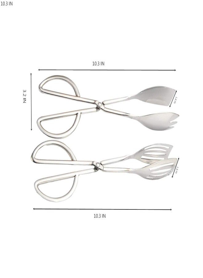 TOONEV 2-PACK Salad Tongs for Serving Buffet Party Catering with Stainless Steel Cooking Kitchen Tongs 10.3" - Image 3