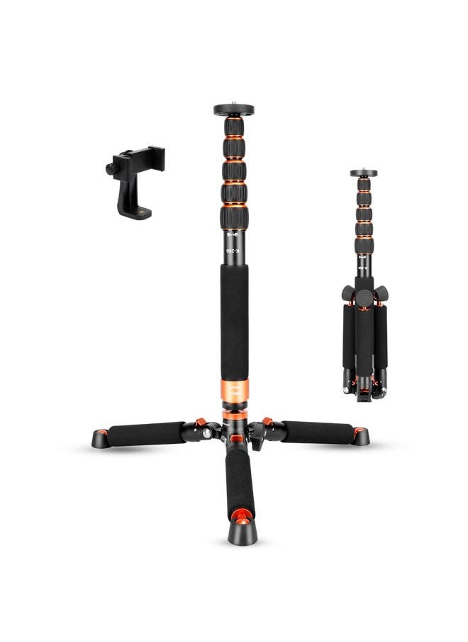 koolehaoda - Koolehaoda Camera Aluminum Monopod with Metal Tripod Base.6 Sections 46-177cm/18-69inch Adjustable, Leg Diameter Φ28mm,up to 6kg /13lbs - Image 1
