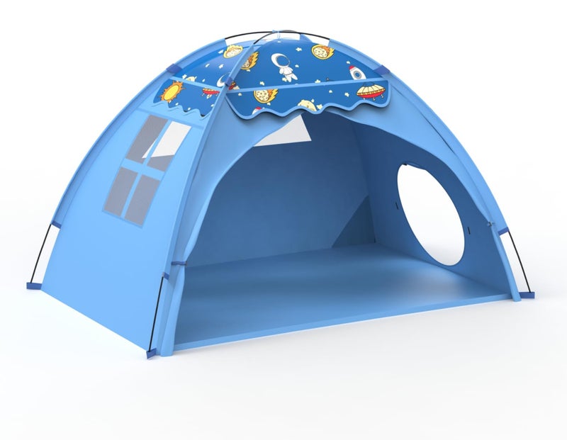 AFUNX Kids Play Tent70x45x43 Inch Space Theme Indoor Tent with Tunnel Port for ChildrenPlayhouse for Imaginative PlaySleepovers Fun Great Gift for ToddlersBoys Girls - Image 3
