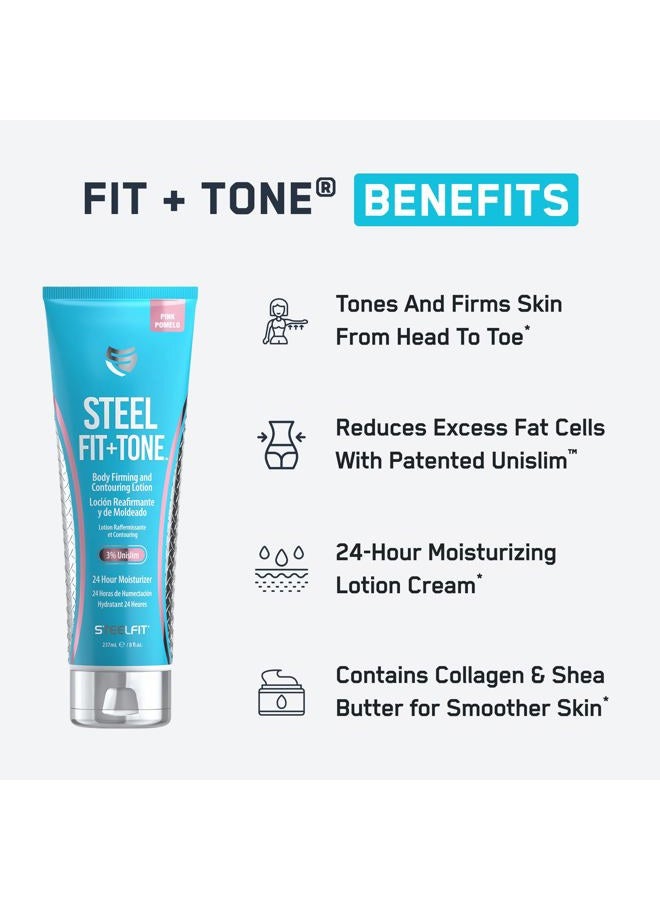 SteelFit Firming Body Lotion - Contouring & Skin Tightening Cream for Body - Firm & Tone Cellulite Remover for Legs Belly & Saggy Skin - Nourishing & Soothing with Shea & Cocoa Butter - Iced Cranberry - Image 2