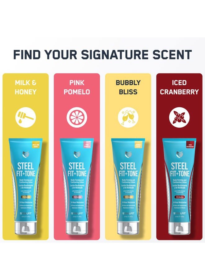 SteelFit Firming Body Lotion - Contouring & Skin Tightening Cream for Body - Firm & Tone Cellulite Remover for Legs Belly & Saggy Skin - Nourishing & Soothing with Shea & Cocoa Butter - Iced Cranberry - Image 5