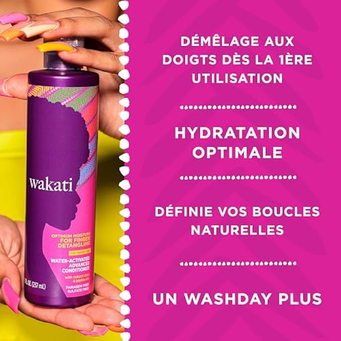 Wakati WATER-ACTIVATED FINGER DETANGLING SOFTENING ADVANCED CONDITIONER FOR NATURAL AFRO HAIR 235 ML - Image 3
