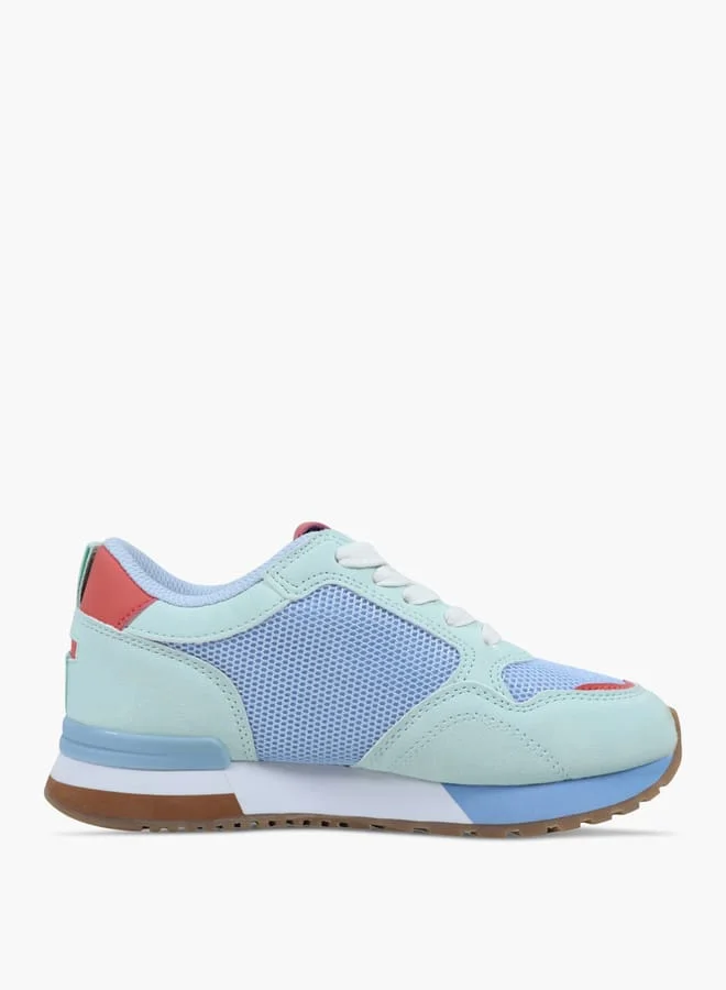 GAP Girls' Panelled Sneakers with Lace-Up Closure - NEW YORK II