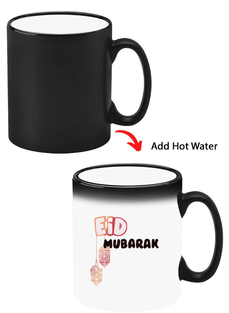 Theodor Color Changing Heat Sensitive Ceramic Mug, Image Revealed When HOT Liquid is Added! Eid Mubarak Black - Image 1