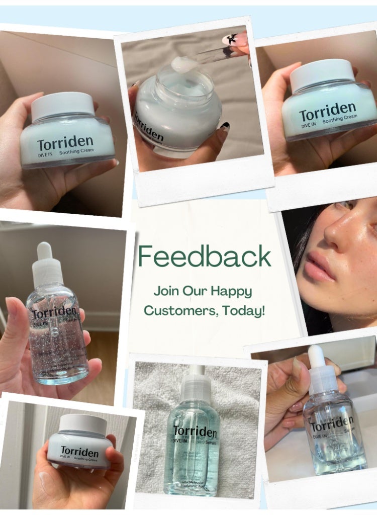 توريدن حل الجفاف وشدّ البشرة – مجموعة Torriden Dive-In Serum & Low-Molecular Hyaluronic Acid Soothing Cream لترطيب عميق وإصلاح الحاجز - Image 2