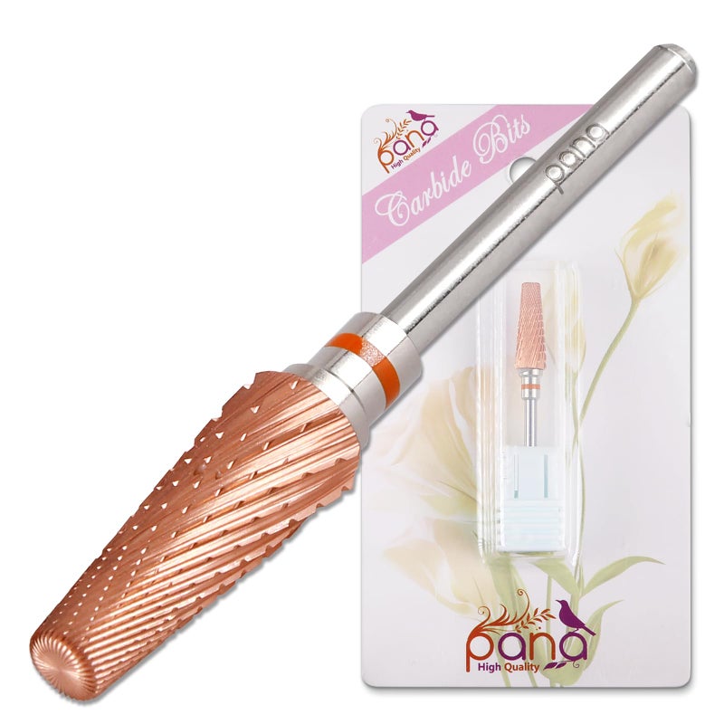 PANA 5-in-1 Pro Upgraded Multi-Function Drill Bit 3/32" Shank Size - (Rose Gold, 2X Coarse to 2X Fine) - Mix Size Tungsten Drill Bit Fast Remove Acrylic Hard Gel Nail for Manicure Pedicure - Image 1