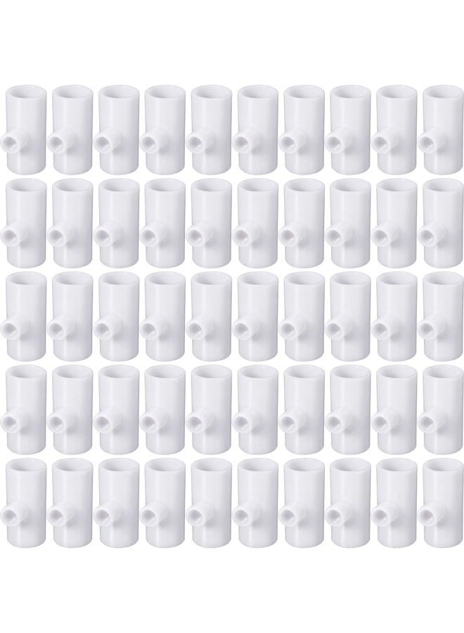 Outus 50 Pcs Chicken Waterer PVC Tee Fittings White Automatic Poultry Waterers PVC Fittings for Threaded Poultry Feeder Cups Chicken Water Drinker - Image 1