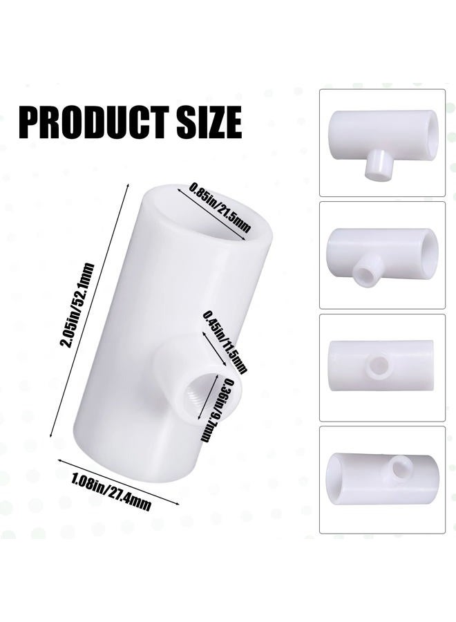 Outus 50 Pcs Chicken Waterer PVC Tee Fittings White Automatic Poultry Waterers PVC Fittings for Threaded Poultry Feeder Cups Chicken Water Drinker - Image 2