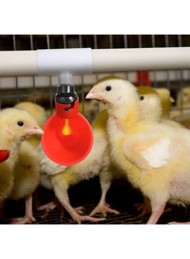 Outus 50 Pcs Chicken Waterer PVC Tee Fittings White Automatic Poultry Waterers PVC Fittings for Threaded Poultry Feeder Cups Chicken Water Drinker - Image 5