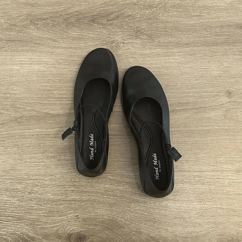 Retro Elastic Band Ballet Shoes Soft Sole Shallow Mouth Mary Jane Shoes Flats Shoes For Women Large Size Women'S Shoes 40-42 - Image 5