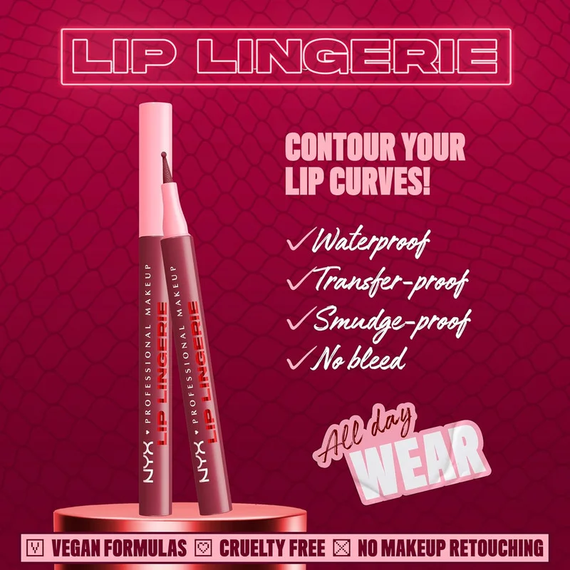 Nyx Professional Makeup  LIP LINGERIE LINER STAIN HOT N HVY for Women | Best Price UAE