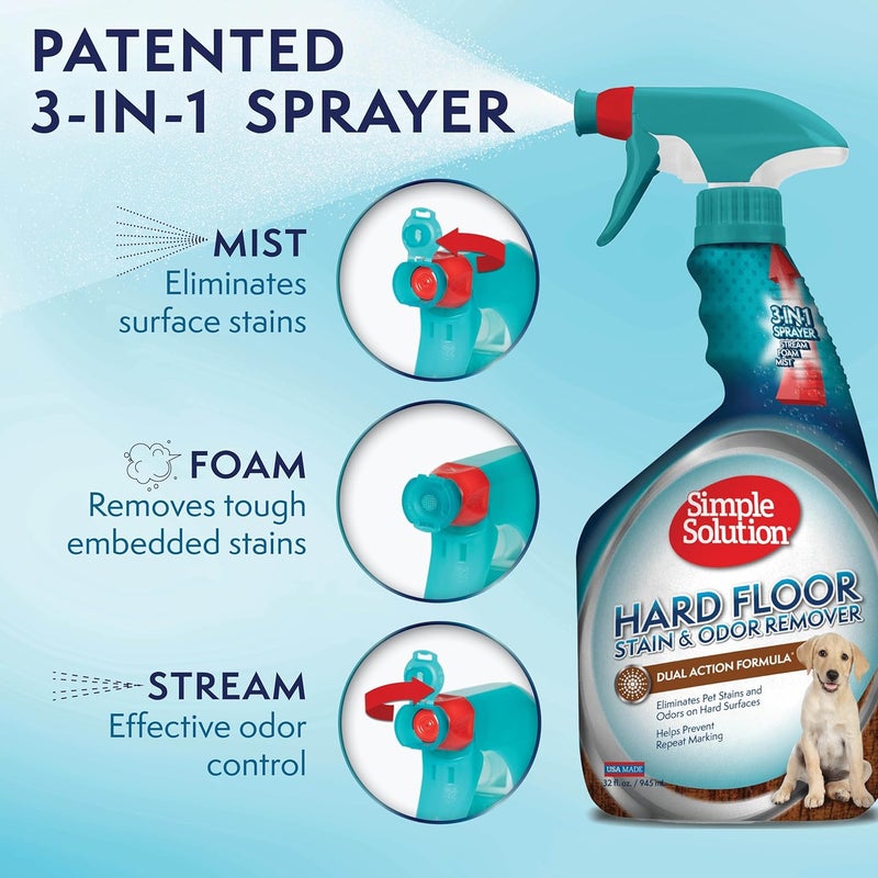 Simple Solution Hard Floor Pet Stain and Odor Remover | Dual Action Cleaner for Sealed Hardwood Floors | 32 Ounces - Image 3