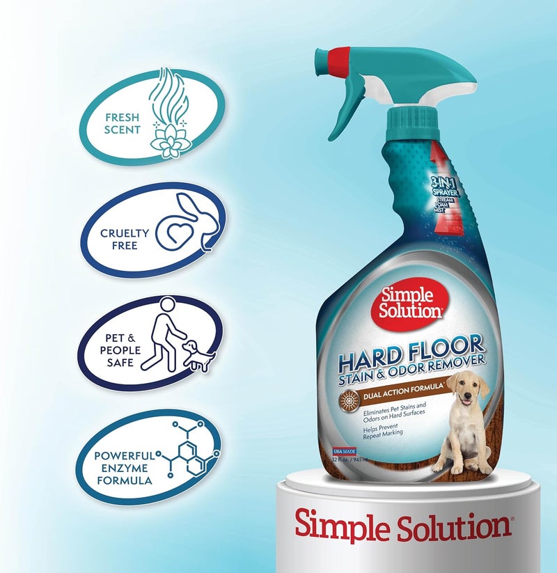 Simple Solution Hard Floor Pet Stain and Odor Remover | Dual Action Cleaner for Sealed Hardwood Floors | 32 Ounces - Image 4