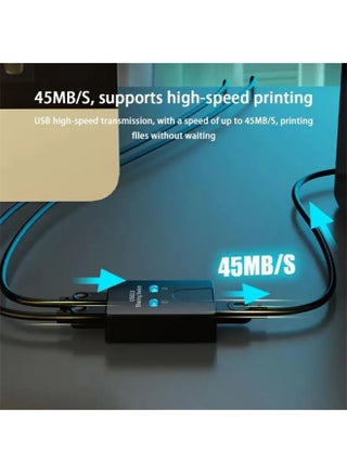 USB Printer Sharing Switch 1-to-2 – 2 Computers Share 1 Printer, One-Button Switching, Plug & Play Driver-Free for PC & Laptop - view 3