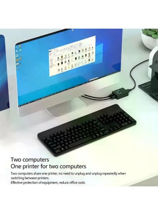 USB Printer Sharing Switch 1-to-2 – 2 Computers Share 1 Printer, One-Button Switching, Plug & Play Driver-Free for PC & Laptop - view 4