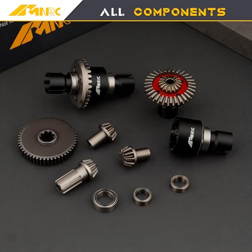 NMNRC Alloy Front Rear Differential Diff Spur Input Gear Kit for HyperGO 116 H16BM H16PL H16GT H16DR 16207 16208 16209 16210 114 H14BM 14209 14210 14301 14303 Upgrades Part Black - Image 5