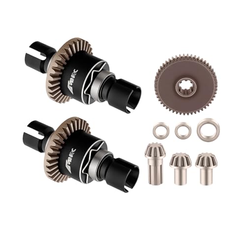 NMNRC Alloy Front Rear Differential Diff Spur Input Gear Kit for HyperGO 116 H16BM H16PL H16GT H16DR 16207 16208 16209 16210 114 H14BM 14209 14210 14301 14303 Upgrades Part Black - Image 1