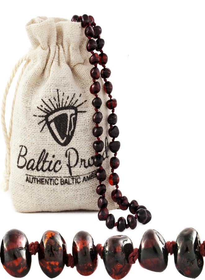 Baltic Proud قلادة العنبر الفخورة من البلطيق للنساء والرجال (أصلي، معتمد) - 18 بوصة، كرز (مصقول) - مجوهرات العنبر للجنسين للبالغين - قلادة خرز - Image 4