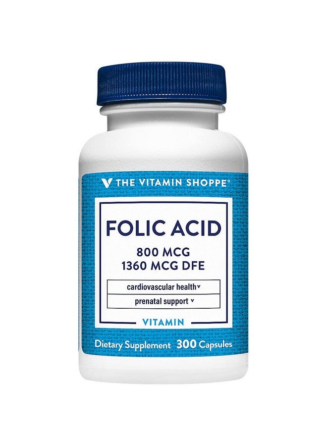 The Vitamin Shoppe Folic Acid 800MCG, Supports Prenatal & Fetal Development (300 Capsules) - Image 2