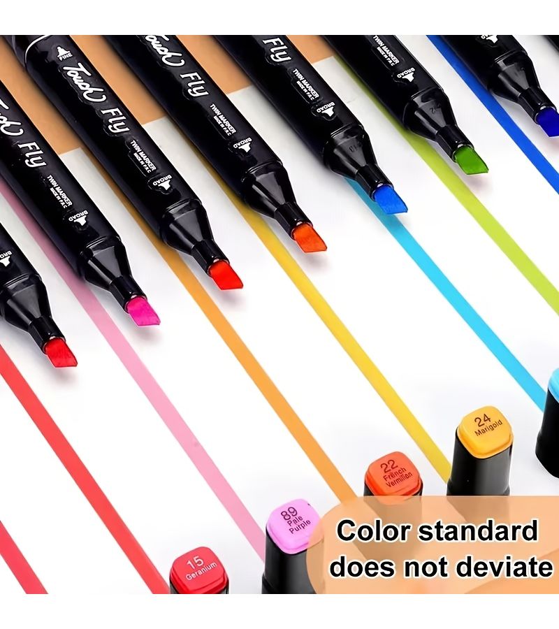 80 Color Dual Tip Marker Set Vibrant for Permanent Painting and Art Creation - Image 4
