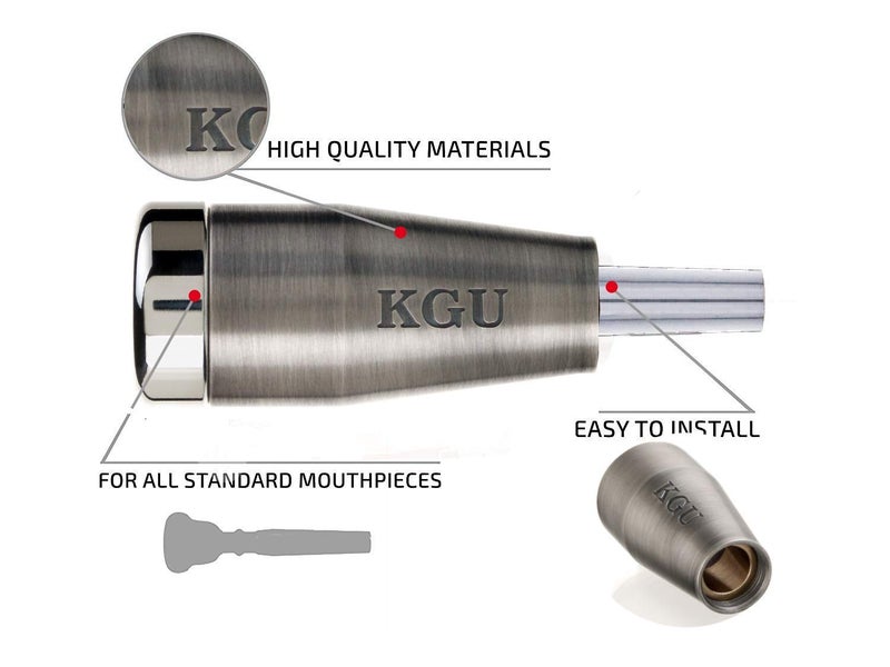 KGUBrass TRUMPET MOUTHPIECE BOOSTER KGUBrass CUSTOM MADE CLASSIC TRUMPET BOOSTER KGU Brushed Silver Plated Color - Image 3