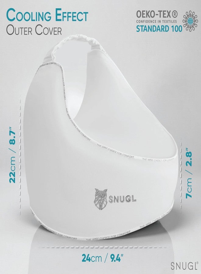 SNUGL Knee Pillow for Sleeping on Side - Cooling Pillow Memory Foam | Knee Support for Women & Men | Sciatica & Leg Support Cushion with Secure Straps (White) - Image 3