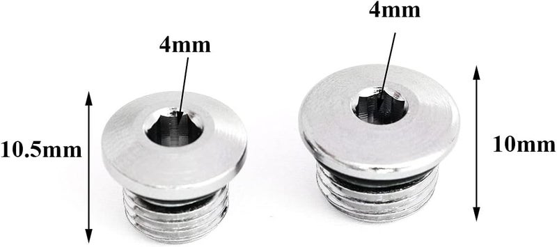 heyous First Stage 7/16" Stainless Steel Scuba Diving Regulator High Pressure Port Plug and 3/8" Stainless Steel Scuba Diving Regulator Low Pressure Port Plug Kit with Leak-Proof O-Ring - Image 3