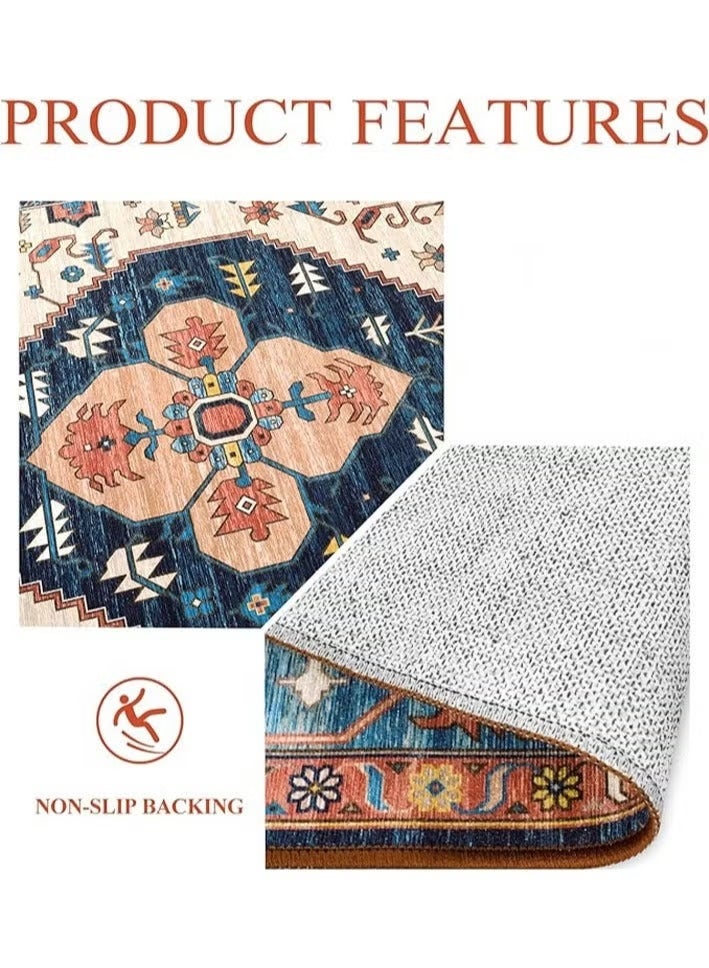 Machine Washable Rugs - 80*160cmArea Rugs for Living Room Non-Slip Oriental Throw Bedroom Rug Ultra-Thin Large Office Dining Room Rug Accent Floor Carpet for Kitchen Laundry Room Entrance - Image 3