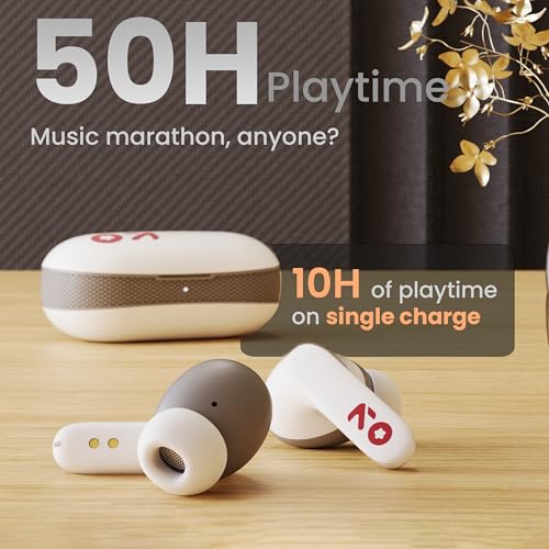 GOBOULT Y1 Ear Buds Wireless with 50Hr Playtime, Clear Calling ENC Mic, Low Latency Made in India, Gaming, 10mm Bass Drivers Earbuds Buds TWS Bluetooth (Black) (White) - Image 3