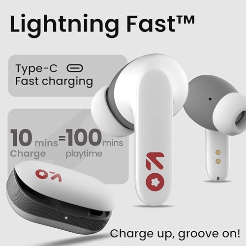 GOBOULT Y1 Ear Buds Wireless with 50Hr Playtime, Clear Calling ENC Mic, Low Latency Made in India, Gaming, 10mm Bass Drivers Earbuds Buds TWS Bluetooth (Black) (White) - Image 4