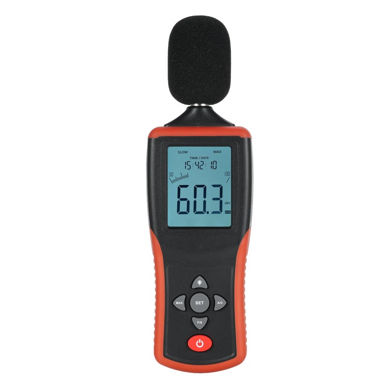 Digital Sound Level Meter: 30 To 130 Db ±1.5 Db Accuracy A/C Weighted Measurement - Fast Slow Response Portable SPL Meter for Home Industrial Personal Noise Monitoring - Image 1